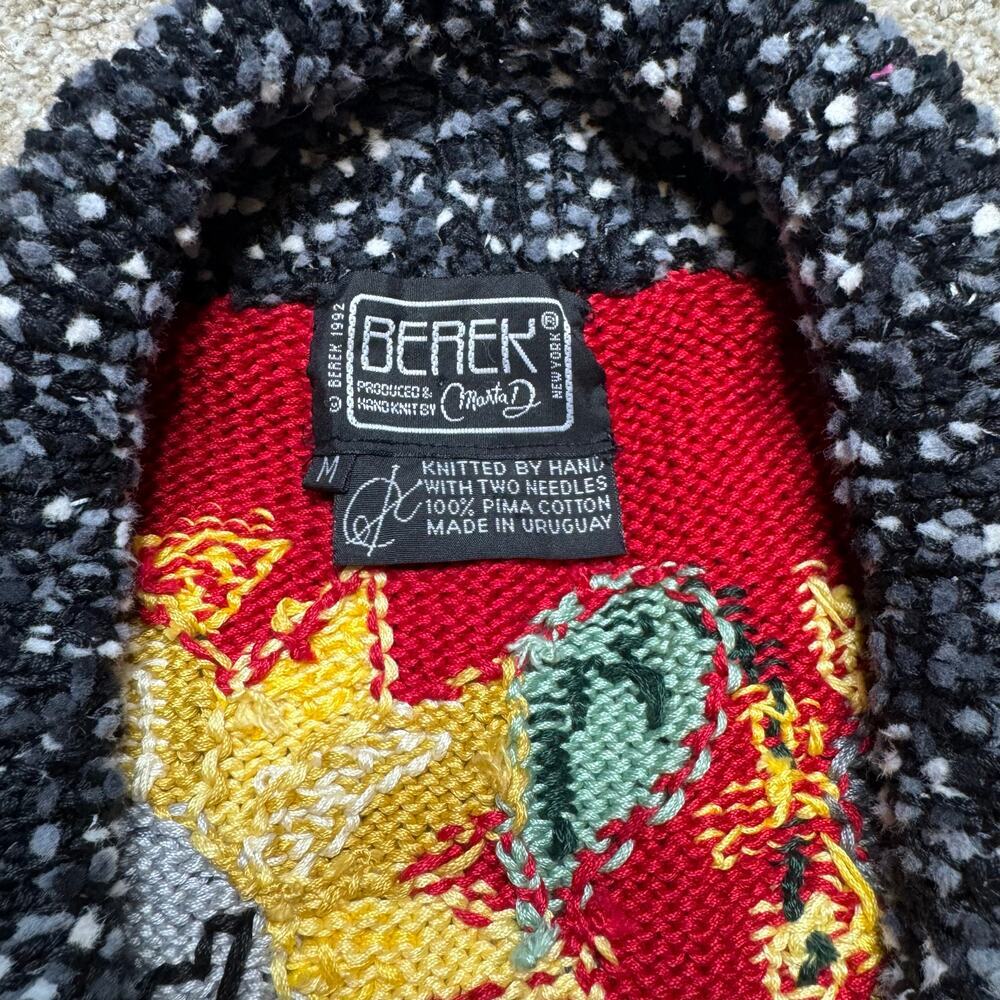 Vintage 80s/90s Berek Sunflower Vest with Collar Handknitted - Picture 2 of 4